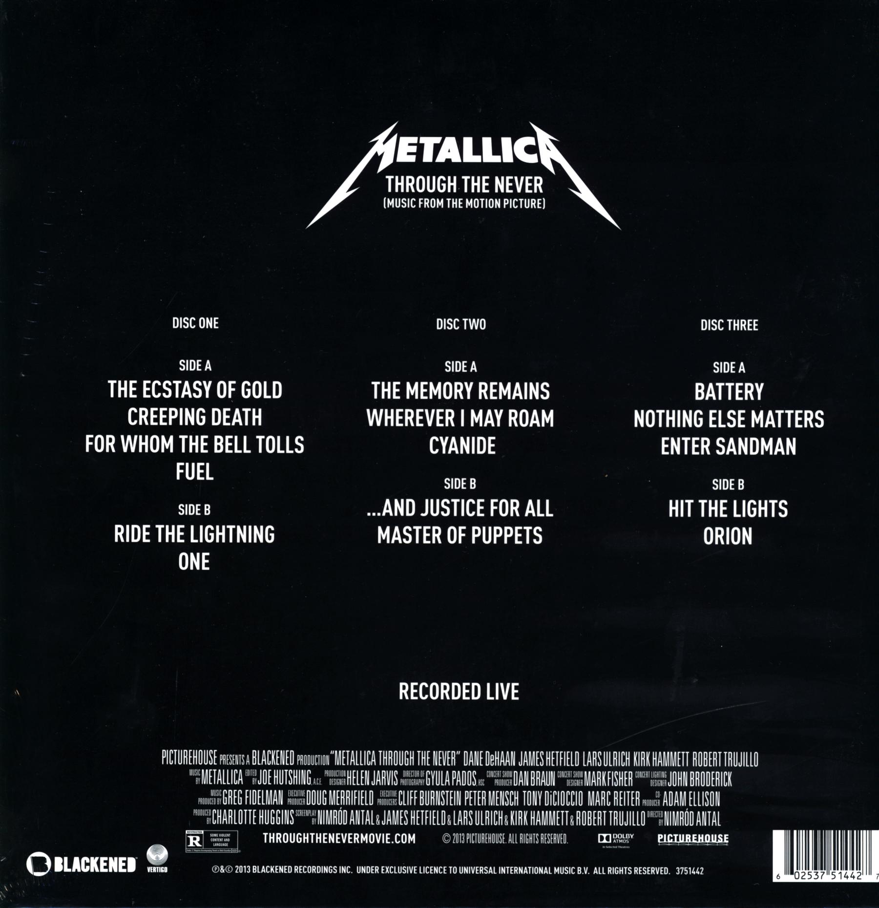 Metallica Through The Never Music From The Motion Picture Vinyl Box