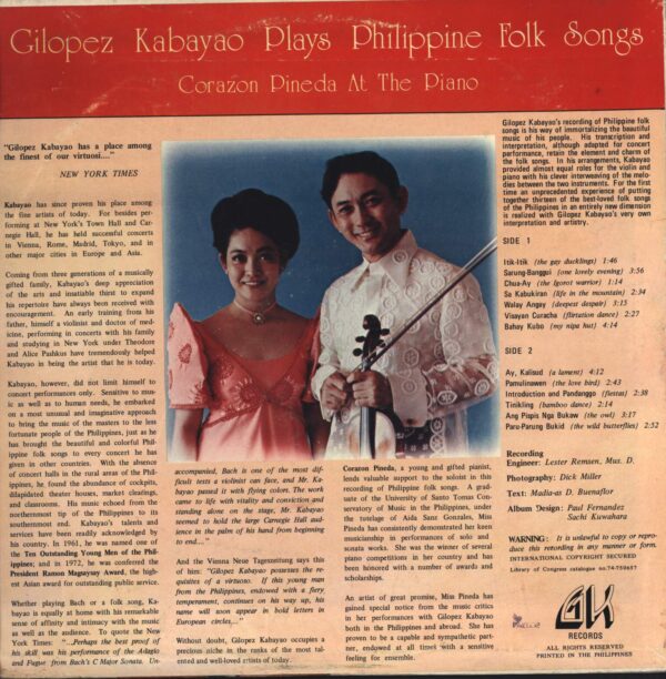 Gilopez Kabayao-Gilopez Kabayao Plays Philippine Folk Songs-LP (Vinyl)-02