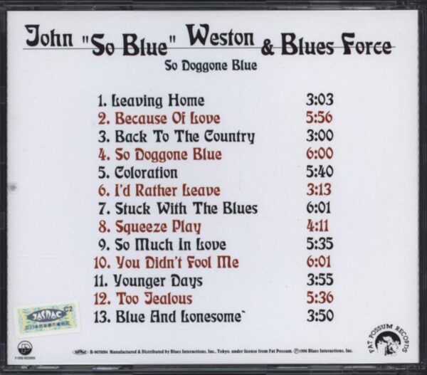 John Weston & Blues Force-So Doggone Blue-CD-02