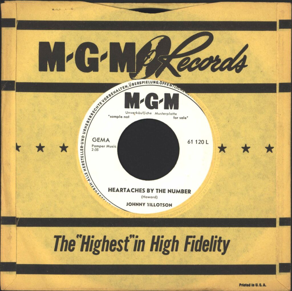 Johnny Tillotson-Heartaches By The Number / Your Mem'ry Comes Along-7" Single (Vinyl)-01