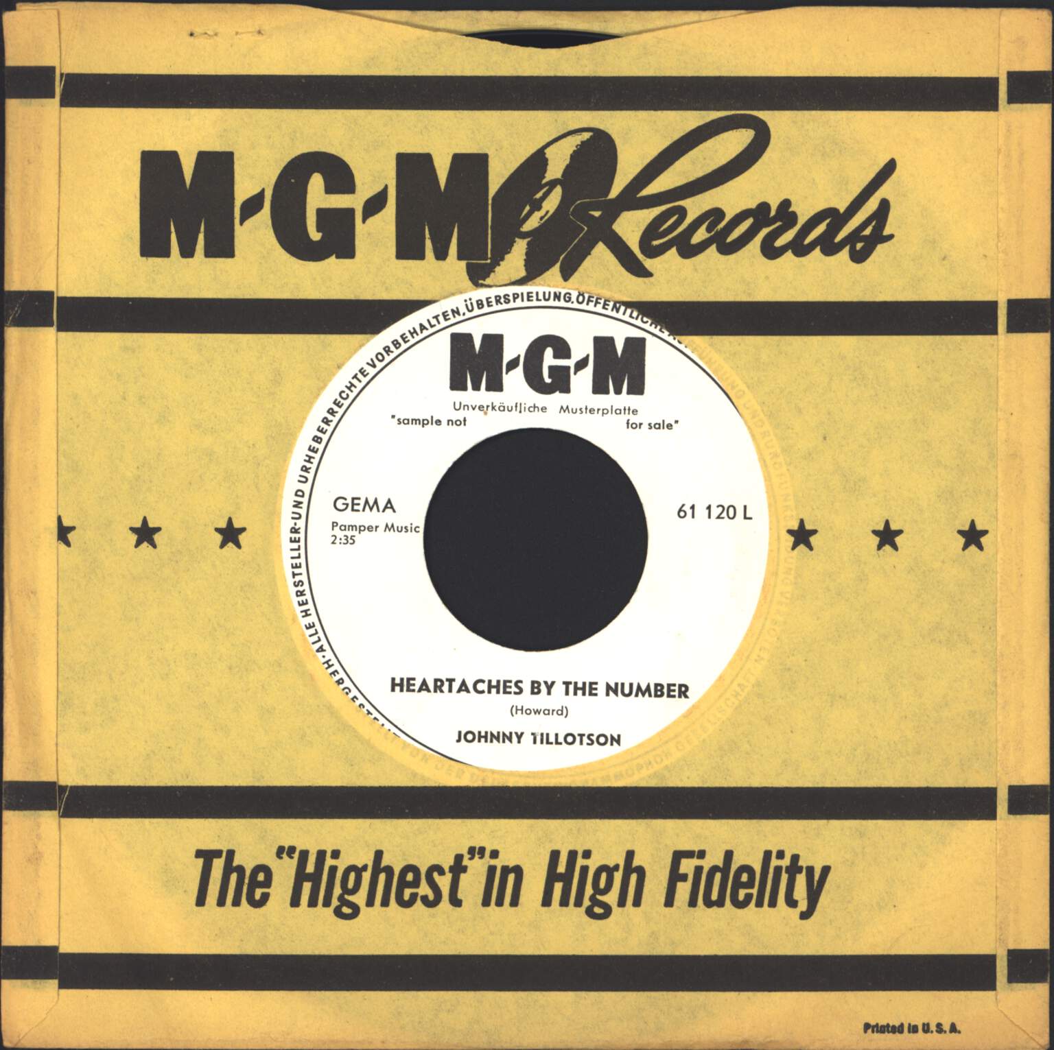 Johnny-Tillotson-Heartaches-By-The-Number-Your-Memry-Comes-Along-7-Single-Vinyl Johnny Tillotson-Heartaches By The Number / Your Mem'ry Comes Along-7" Single (Vinyl)-01