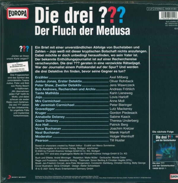 Marco Sonnleitner-Die Drei ??? 213 - Der Fluch Der Medusa-LP (Vinyl)-02