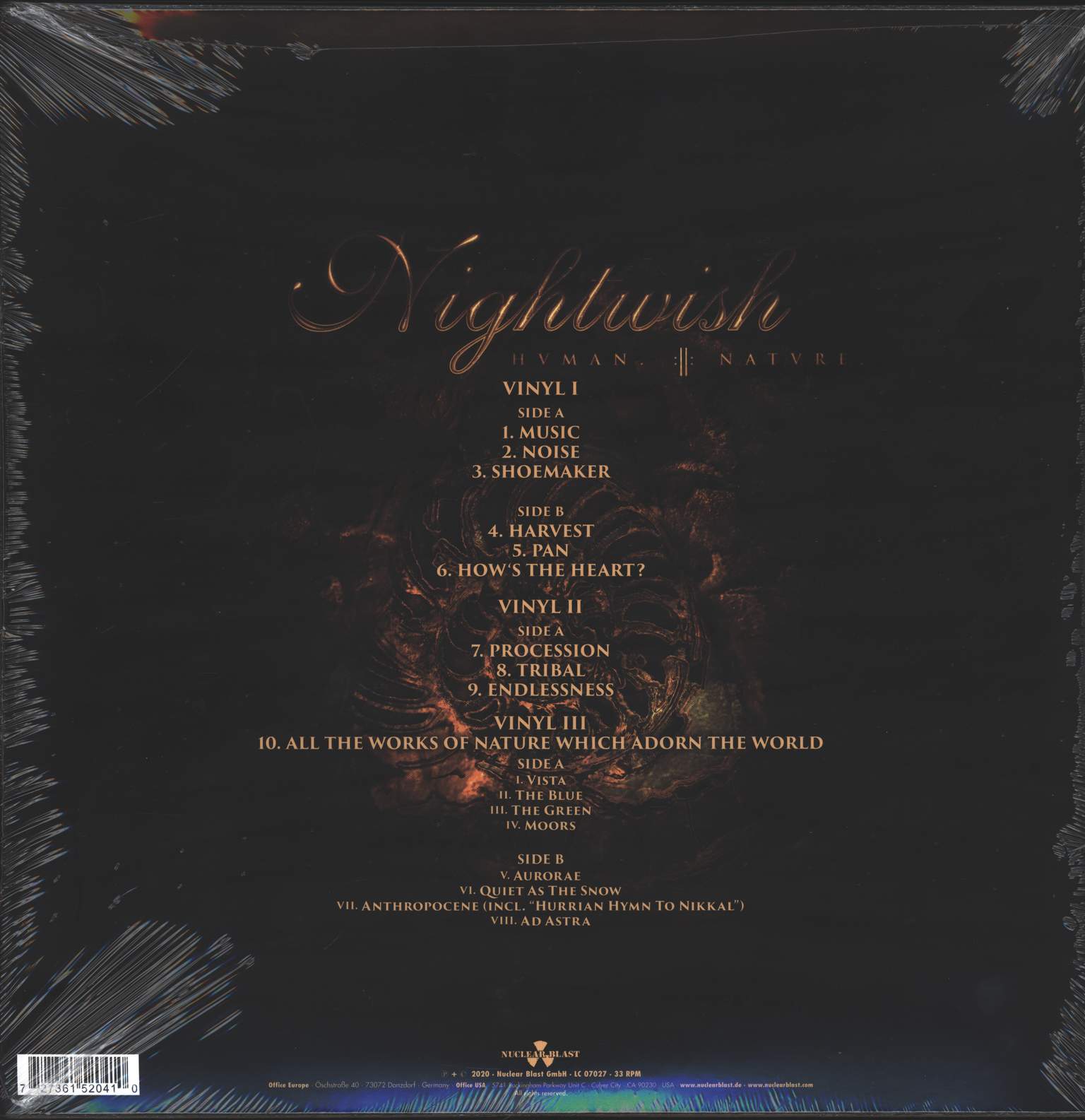 Nightwish Human. :||: Nature. T-Shirt Donna - Nero, Vestibilità Regular, Merch Ufficiale Eco-Friendly