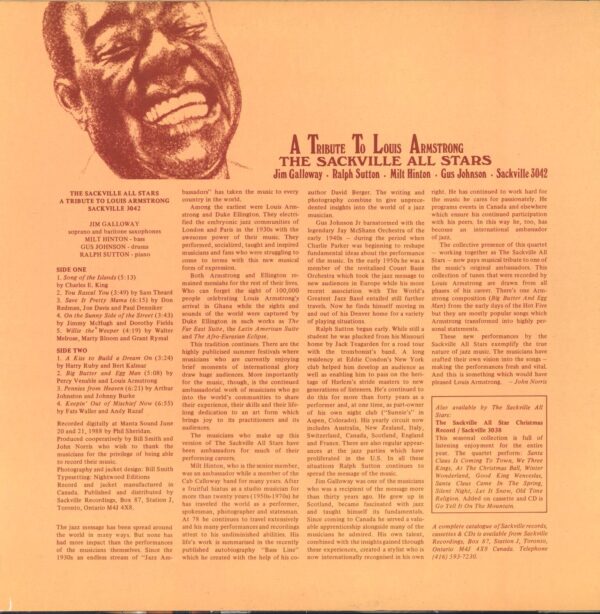 Sackville All Stars-A Tribute To Louis Armstrong-LP (Vinyl)-02