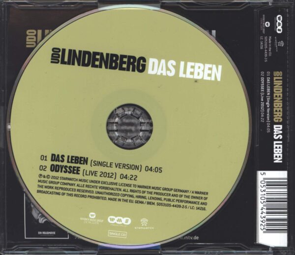 Udo Lindenberg-Nimm Dir Das Leben Und Lass Es Nicht Mehr Los-CD Single-02
