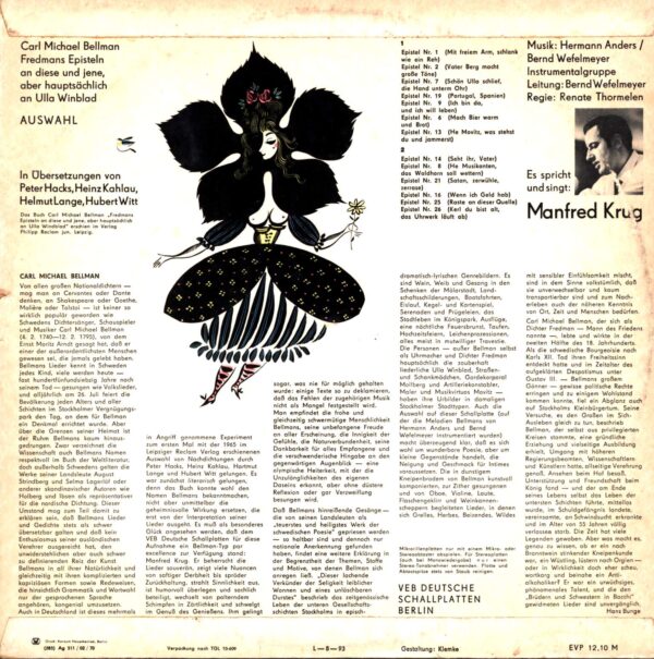 Manfred Krug-Fredmans Episteln An Diese Und Jene Aber Hauptsächlich An Ulla Winblad (Auswahl)-LP (Vinyl)-02