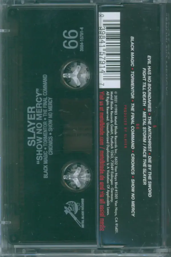 Slayer-Show No Mercy-Cassette Tape-2