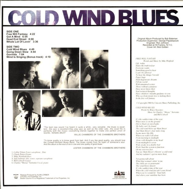 Colwell-Winfield Blues Band-Cold Wind Blues-LP Vinyl