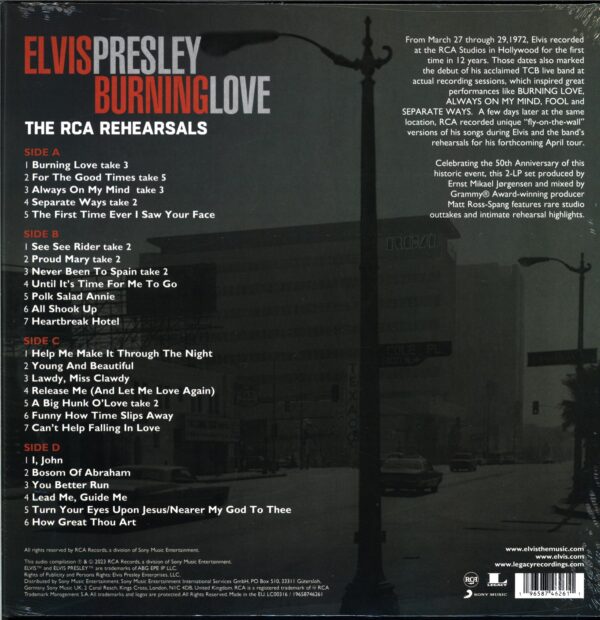 Elvis Presley-Burning Love - The Rca Rehearsals-LP Vinyl