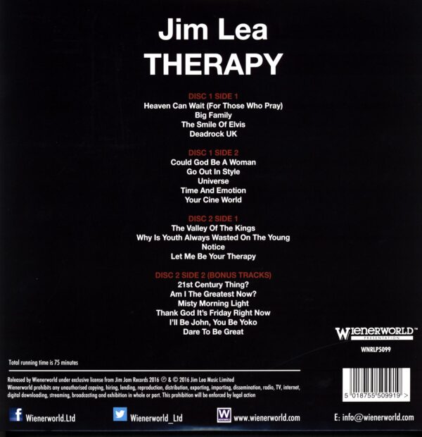 Jim Lea-Therapy-LP Vinyl