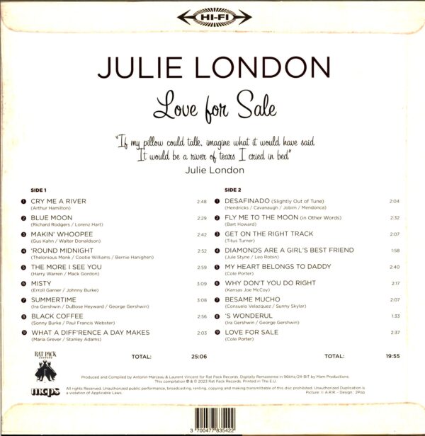 Julie London-Love For Sale-Lp Vinyl