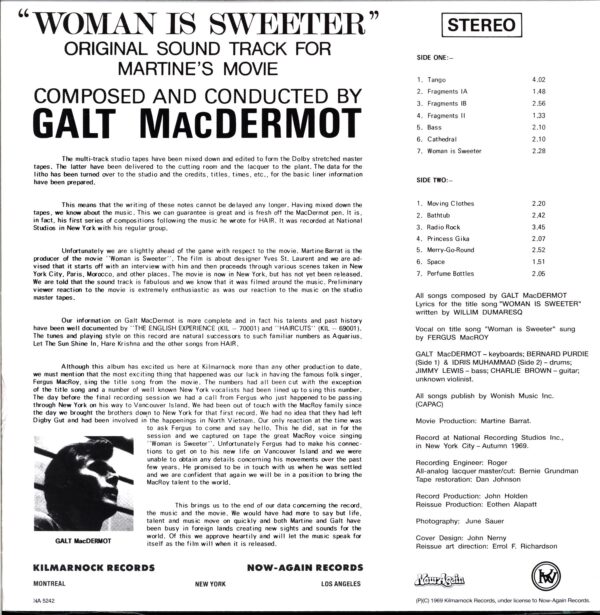 Galt MacDermot-Woman Is Sweeter (Original Soundtrack)-LP Vinyl