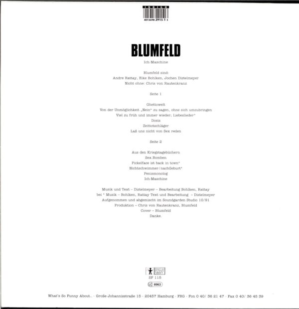 Blumfeld-Ich-Maschine-LP Vinyl