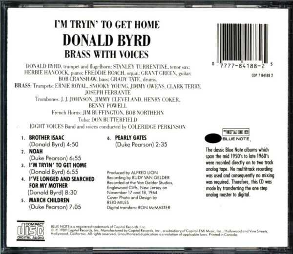 Donald Byrd-I'm Tryin' To Get Home (Brass With Voices)-CD