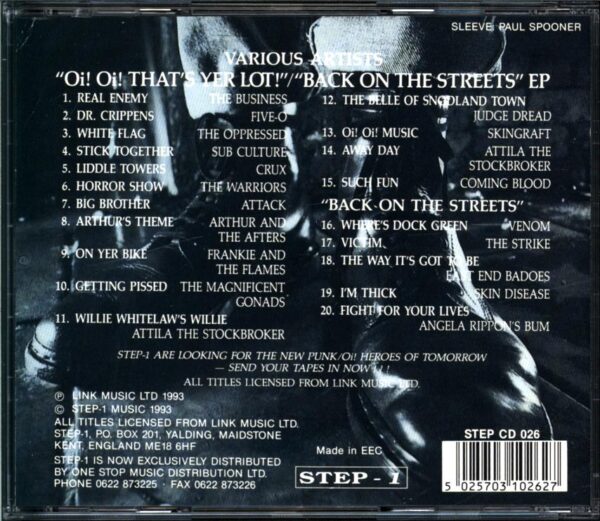 Various-Oi! Oi! That's Yer Lot! Back On The Streets EP-CD