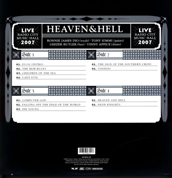 Black Sabbath as Heaven And Hell-Radio City Music Hall Live 2007-LP Vinyl