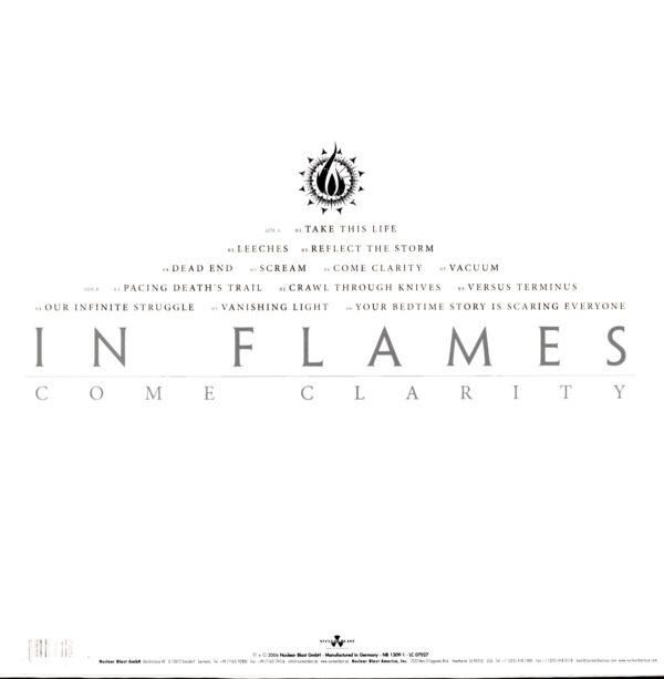 In Flames-Come Clarity-clear LP Vinyl
