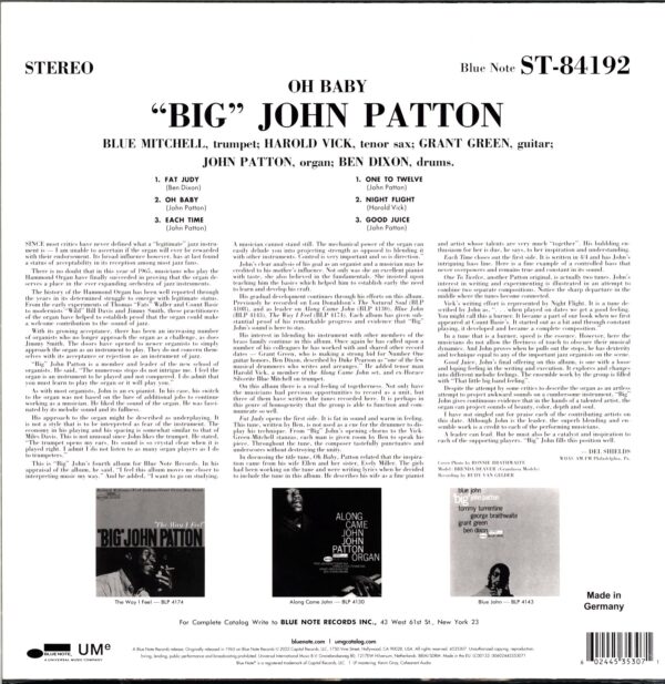 John Patton-Oh Baby!-LP Vinyl