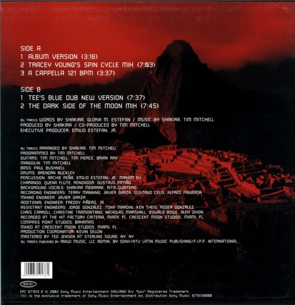 Shakira-Whenever Wherever-12 Vinyl