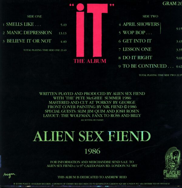 Alien Sex Fiend-“It” The Album-LP Vinyl