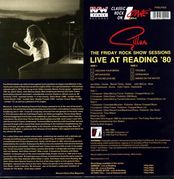 Gillan-Live At Reading ‘80-LP Vinyl
