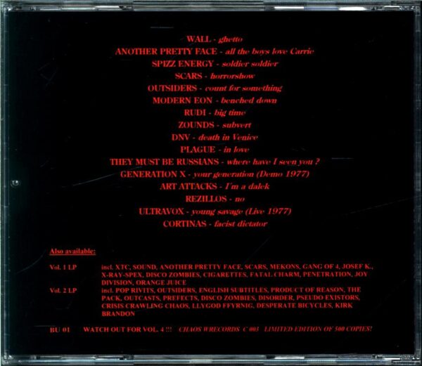 Various-British Underground The Best Of The Uk Punk New Wave 1977 - 1982 Vol. 3-CD