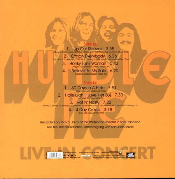 Humble Pie-Live In Concert-LP Vinyl