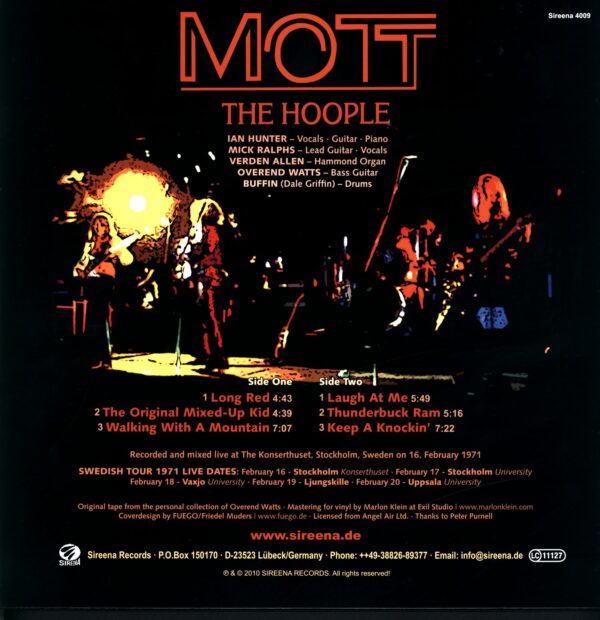 Mott The Hoople-Live In Sweden 1971-LP Vinyl