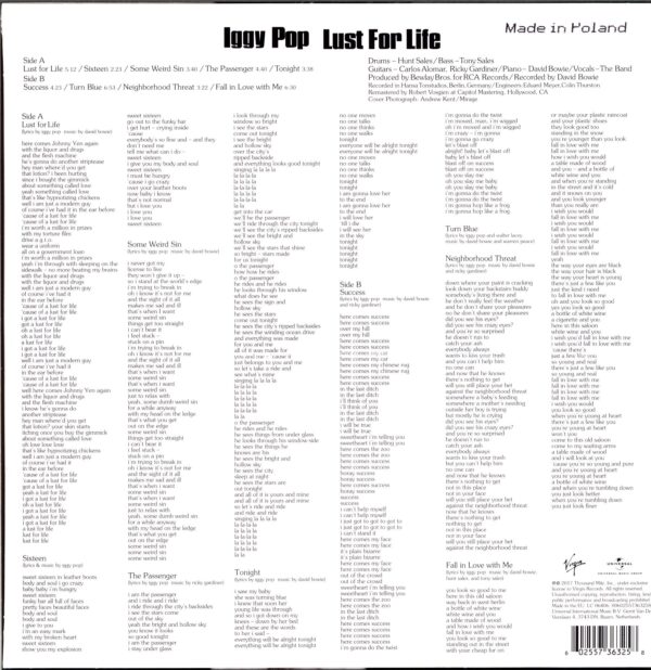 Iggy Pop-Lust For Life-LP Vinyl