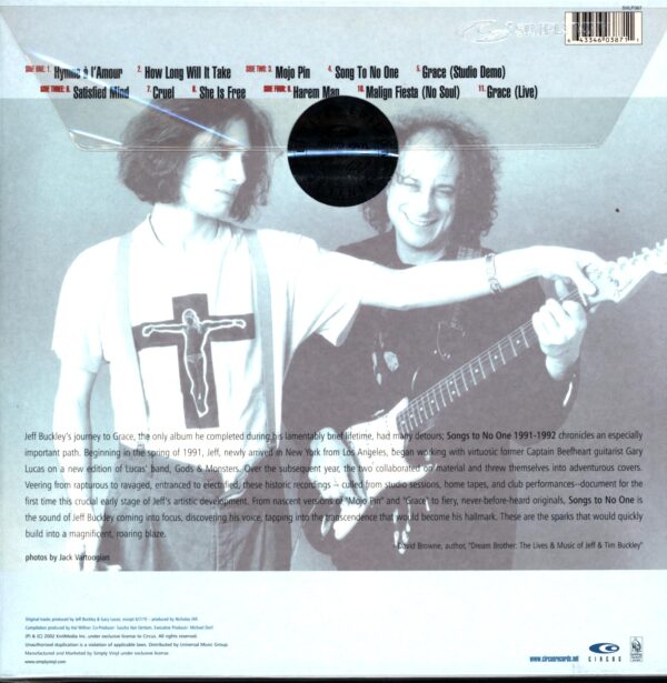Jeff Buckley & Gary Lucas-Songs To No One 1991-1992 Simply Vinyl-LP Vinyl