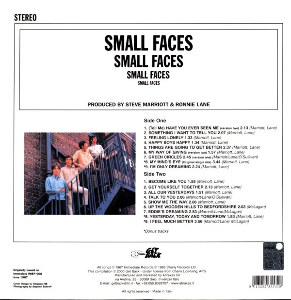 Small Faces-Small Faces-RE IT 2000 LP Vinyl