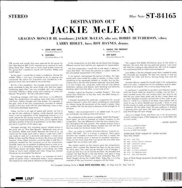 Jackie McLean-Destination... Out!-LP Vinyl