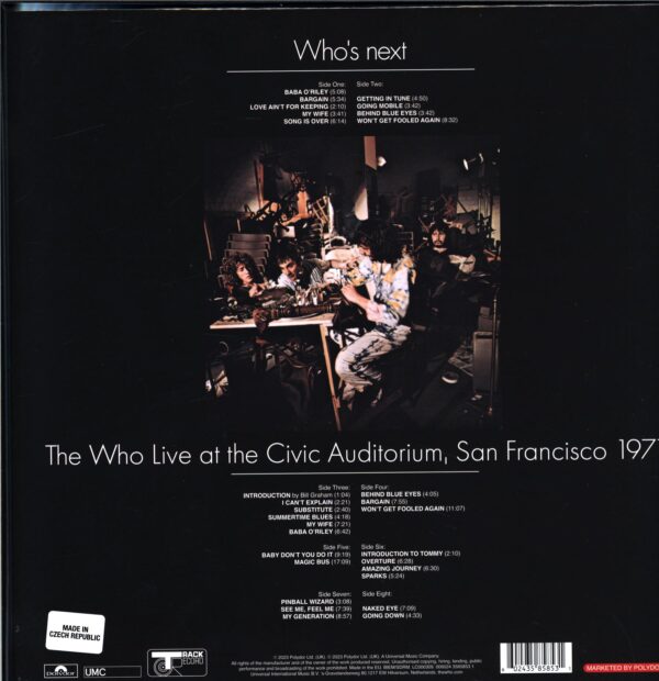 The Who-Who's Next The Who Live At The Civic Auditorium San Francisco 1971-LP Vinyl