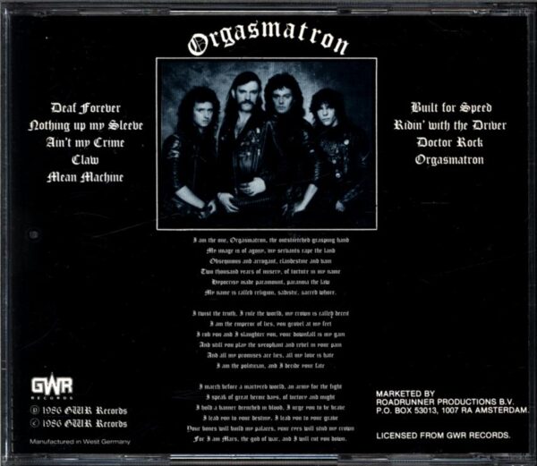 Motörhead-Orgasmatron-CD