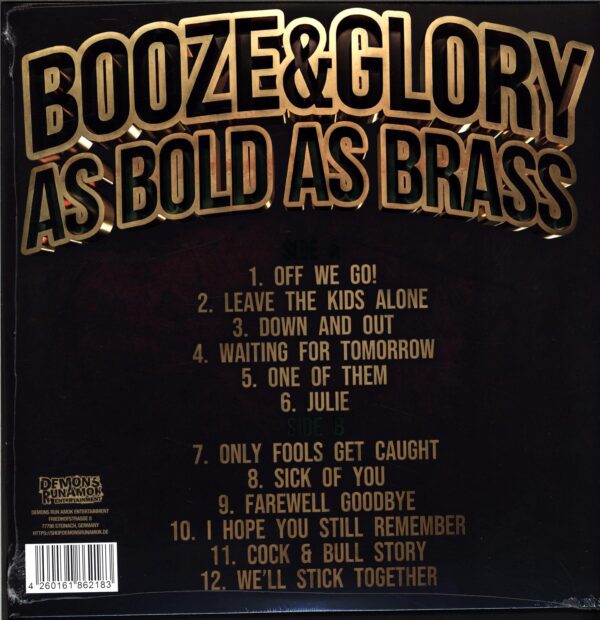 Booze and Glory-As Bold As Brass-clear LP Vinyl