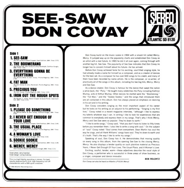 Don Covay-See-Saw US Reissue-LP Vinyl
