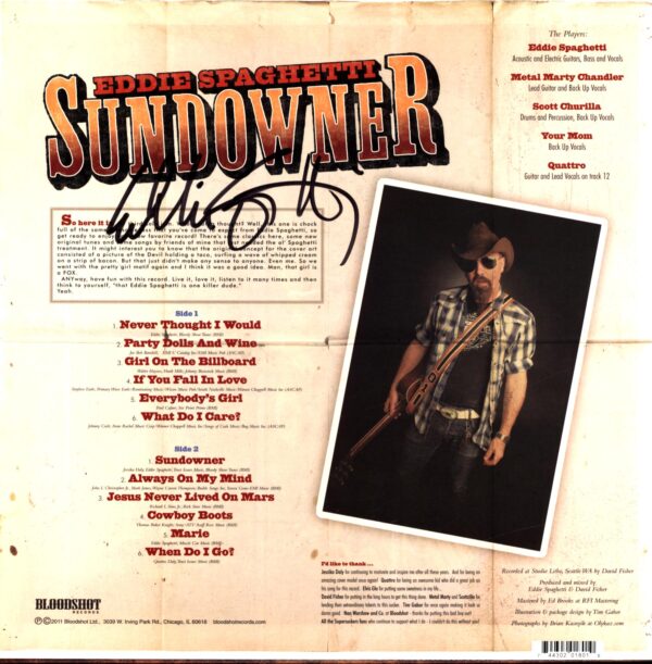 Eddie Spaghetti-Sundowner signed-LP Vinyl