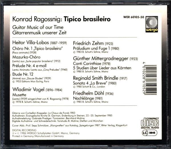 Konrad Ragossnig-Típico Brasileiro – Guitar Music Of Our Time-Giterrenmusik Unserer Zeit-CD