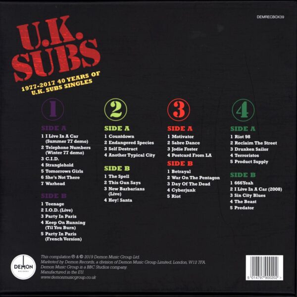 UK Subs-UK Subs 1977 - 2017 40 Years Of UK Subs Singles - 10 Vinyl Box Set