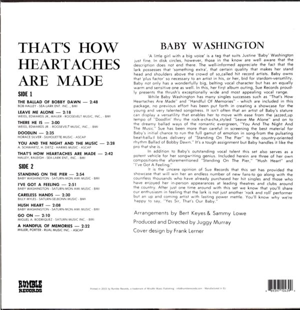 Baby Washington-That's How Heartaches Are Made-LP Vinyl