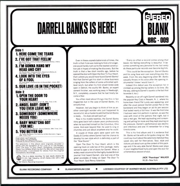 Darrell Banks-Darrell Banks Is Here!-LP Vinyl