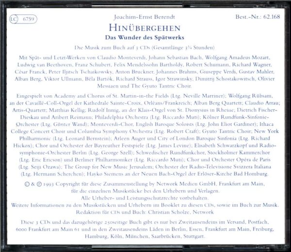 Joachim Ernst Berendt-Hinübergehen (Das Wunder Des Spätwerks)-CD