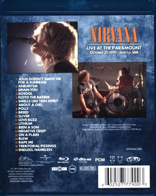 vNirvana-Live At The Paramount-Blu-ray