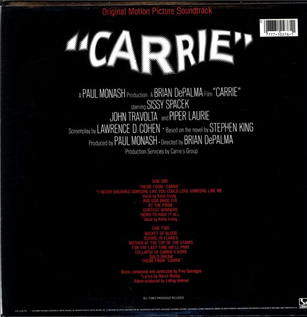 Pino Donaggio-Carrie (Original Motion Picture Soundtrack)-LP Vinyl