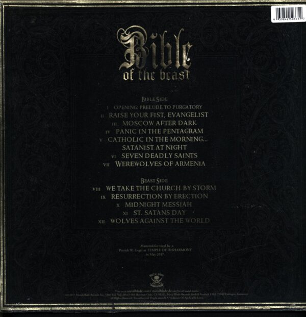 Powerwolf-Bible Of The Beast Reissue 2017 red black splatter-LP Vinyl
