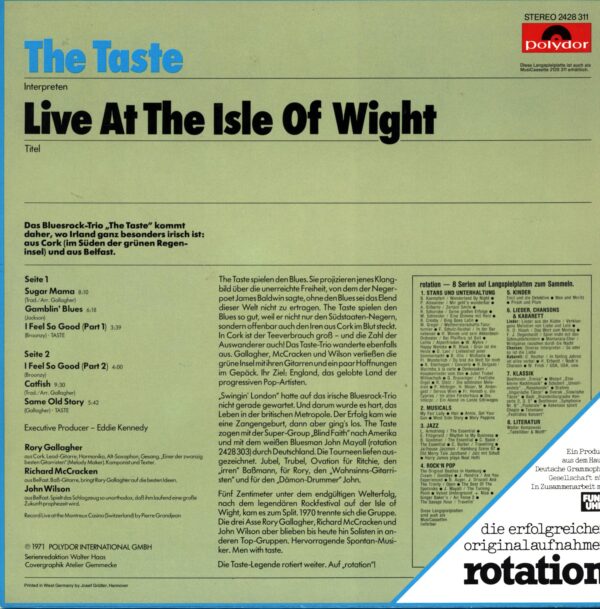 Taste-Live At The Isle Of Wight Reissue 1977-LP Vinyl