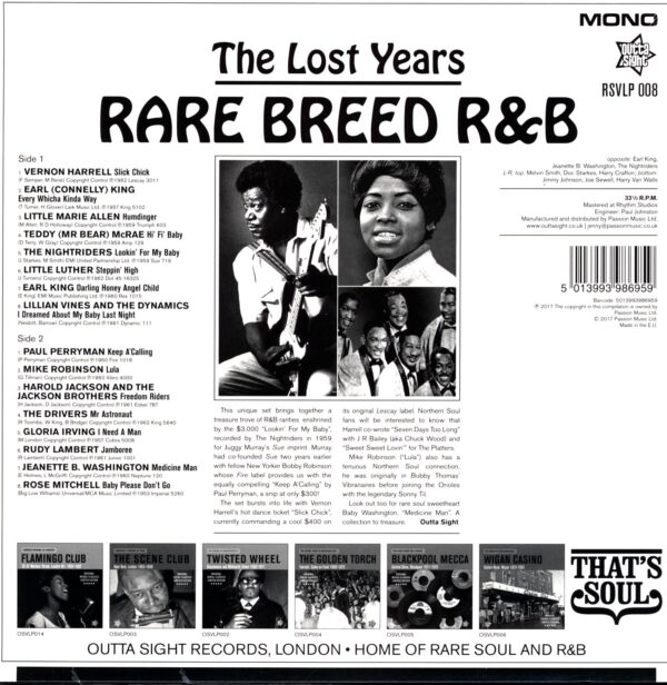 Various-Rare Breed RandB - The Lost Years-LP Vinyl