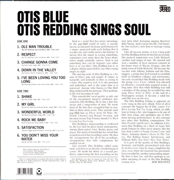 Otis Redding-Otis Blue Otis Redding Sings Soul-blue LP Vinyl