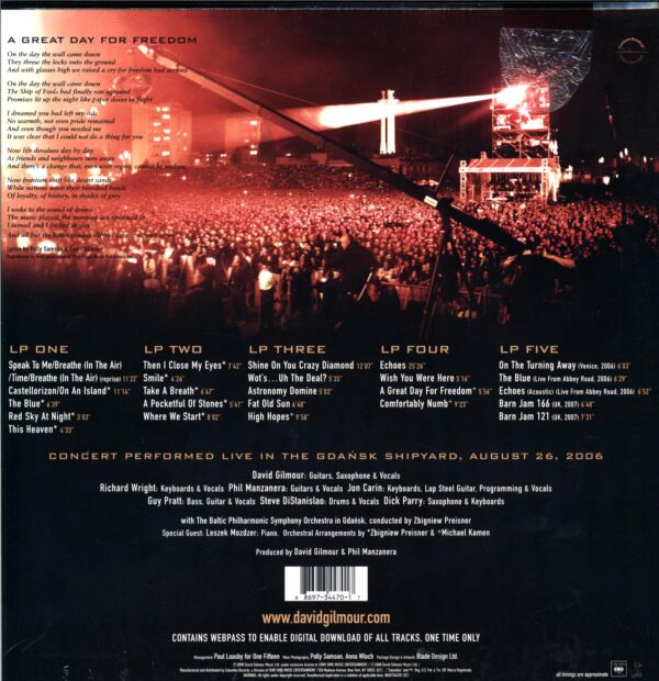 David Gilmour-Live In Gdańsk-LP Vinyl
