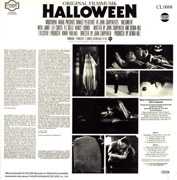 John Carpenter-Halloween (Original Filmmusik)-LP Vinyl DE 1983